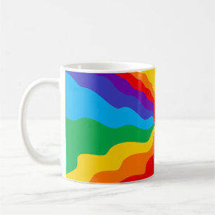 Fließendes Regenbogen-Herz Abstract Tasse