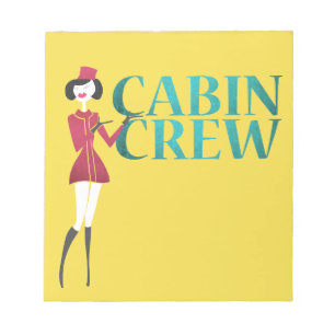 Flight Attendant with Cabin Crew Typography Notizblock