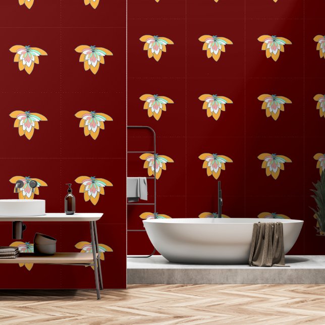 Flight Dk Red Tapete (Badezimmer)