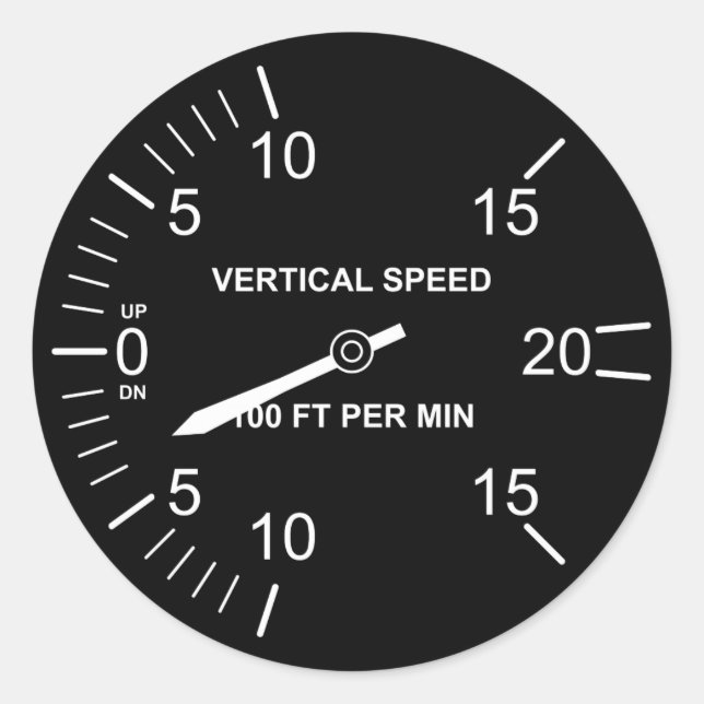 Flight Instruments Runder Aufkleber (Vorderseite)