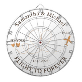 Flight Plane Travelling board Wedding Dartscheibe