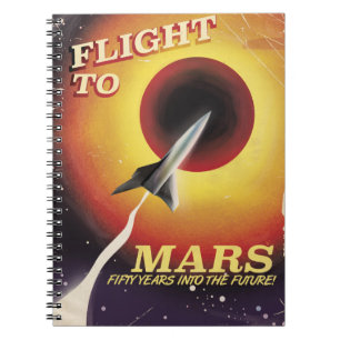 Flight To Mars! Vintages Science-Fiction-Poster Notizblock