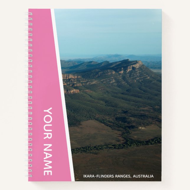 Flinders Ranges, Australien, Luftlandschaft rosa Notizbuch (Vorderseite)