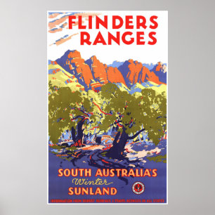 Flinders Ranges Vintage Travel Poster
