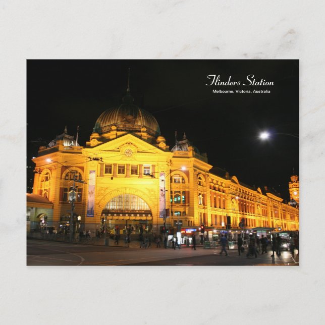 Flinders Station Melbourne Australien Postkarte (Vorderseite)