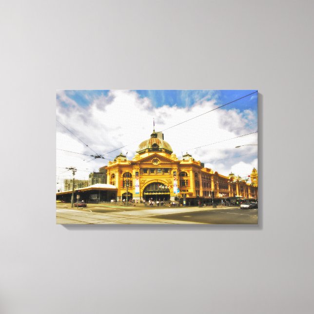 Flinder's Street Station 24" x 16" Leinwand (Vorderseite)