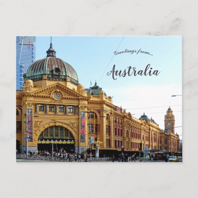 Flinders Street Station Melbourne Australien Postkarte (Vorderseite)