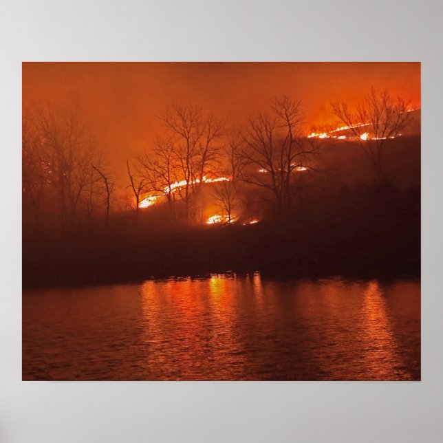 Flint Hills Kansas Prairie Burn Poster (Vorne)