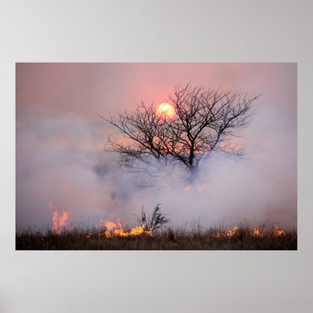 Flint Hills Kansas Prairie Burn Poster (Vorne)