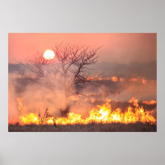 Flint Hills Kansas Prairie Burn Poster (Vorne)