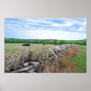 Flint Hills, Kansas, Stackenzaun Poster