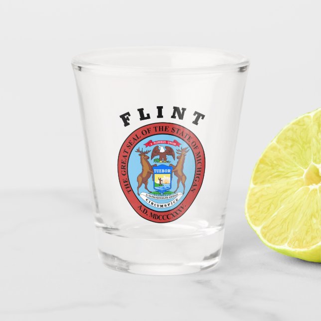 Flint, Michigan Schnapsglas (Vorderseite)