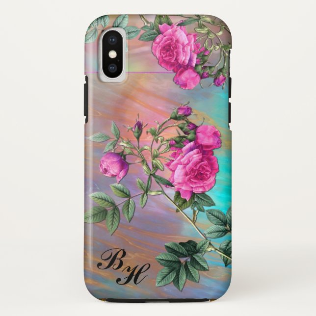 Flintz Rose Monogram Eleganz Case-Mate iPhone Hülle (Rückseite)