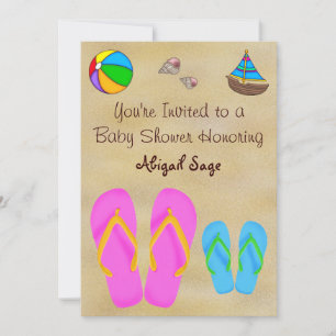 Flip Flop Baby Shower Invitations pour garçons