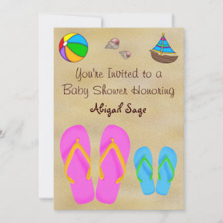 Flip Flop Baby Shower Invitations pour garçons