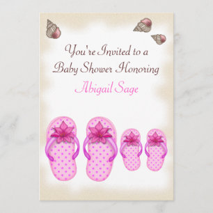 Flip Flop Baby Shower Invitations pour les filles