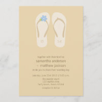 Flip Flop Beach Wedding Invitations -Flower Bleu
