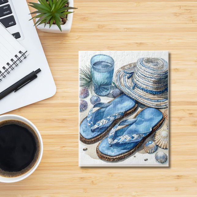 Flip Flop de plage côtière et Puzzle Casquette (Créateur téléchargé)