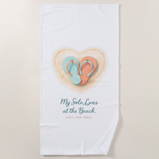 Flip Flop Heart Beach Towel – Salt Sun Sole Strandtuch
