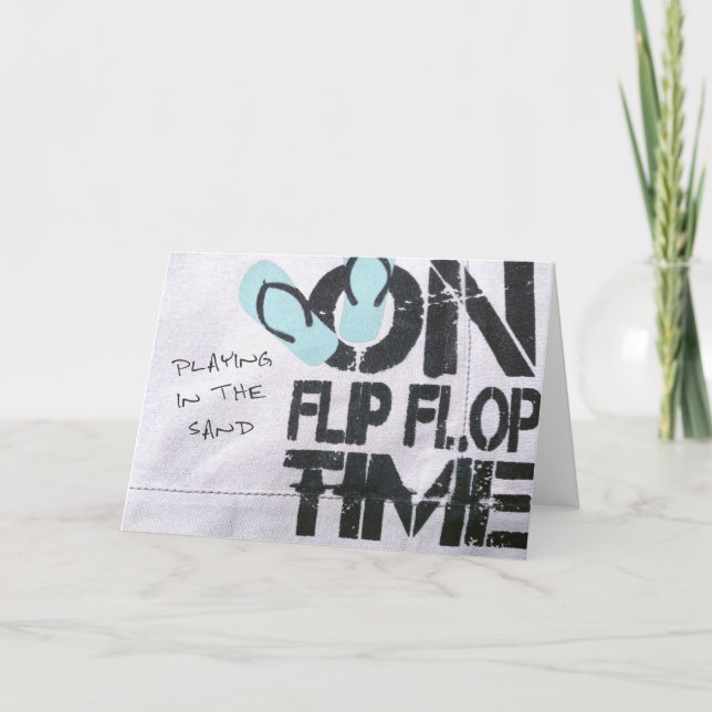 FLIP FLOP HEURE Carte de voeux (Devant)