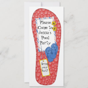 Flip Flop Pool party Anniversaire Invitation