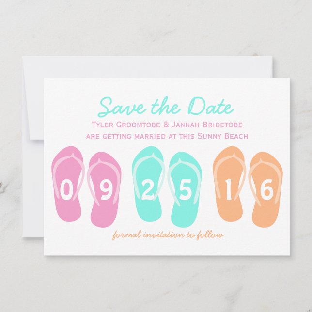 Flip Flop Strand Save the Date (Vorderseite)