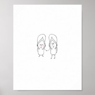Flip Flop, süß, Sandalen-Thema Poster