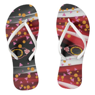 Flip Flops Abstrakt Red Black