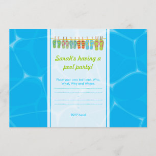 Flip Flops am Pool Einladung