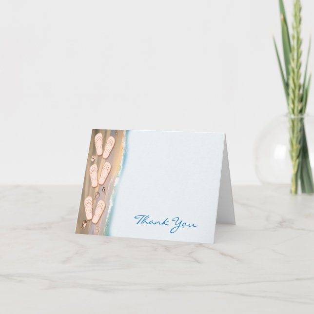 Flip Flops am Strand Danke (Vorderseite)