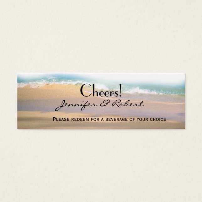 Flip Flops am Strand Wedding Drink Tickets (Vorderseite)