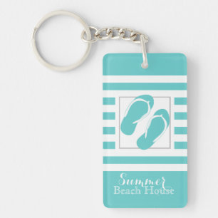 Flip Flops Aqua Stripe Beach House