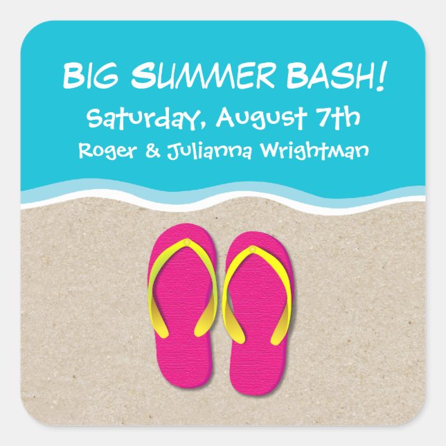 Flip Flops auf dem Beach Party Sticker (Vorderseite)
