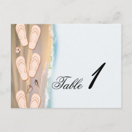 Flip Flops auf der Beach Wedding Tischnummer