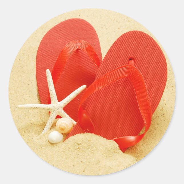 Flip-Flops-Aufkleber Runder Aufkleber (Vorderseite)