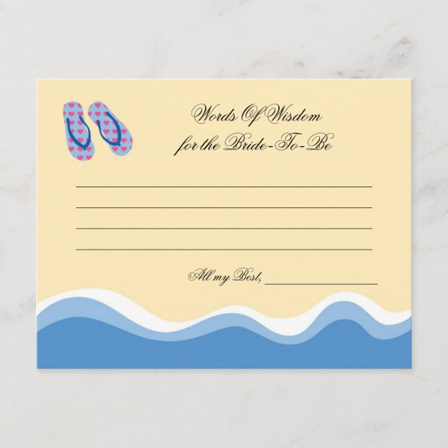 Flip Flops Beach Bridal Advance Card Hinweiskarte (Vorderseite)
