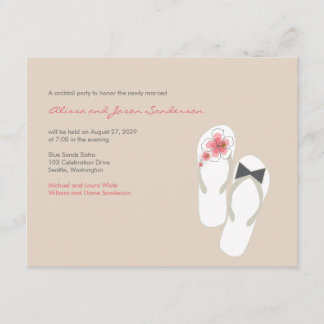 Flip Flops Beach Wedding Empfang Card Begleitkarte