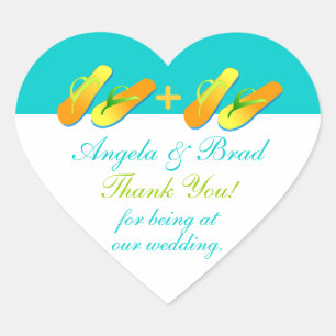 Flip Flops Beach Wedding Gefallen Stickers Danke