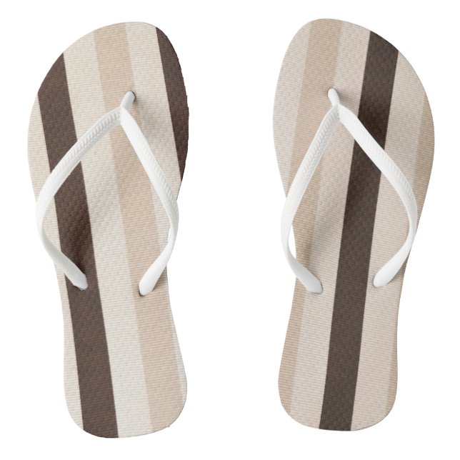 Flip Flops Beige braune Streifen (Fußbett)