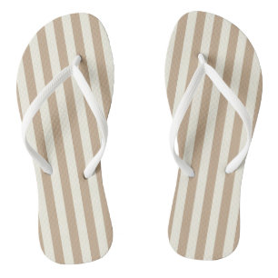 Flip Flops Beige & White Strip