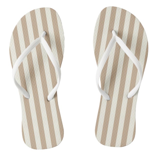 Flip Flops Beige & White Strip (Fußbett)