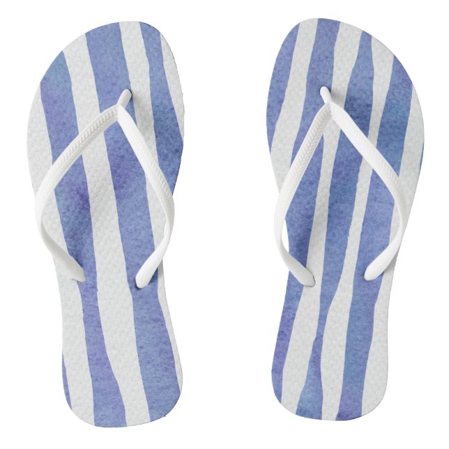 Flip Flops - Blue Stripe Pattern (Fußbett)