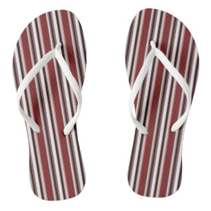 Flip Flops bordeauxrot-weiß gestreift