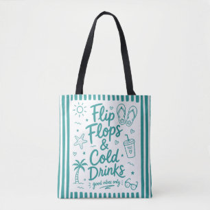 Flip Flops & Cold Drinks Sommer-Strandtasche Tasche