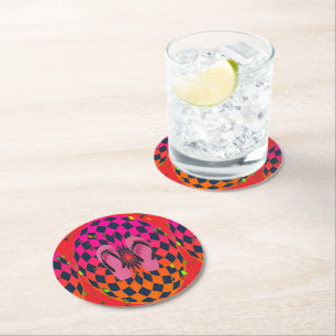 Flip Flops Ellipse Runder Pappuntersetzer