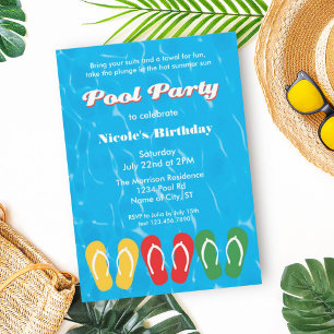 Flip Flops et Water Pool Invitation