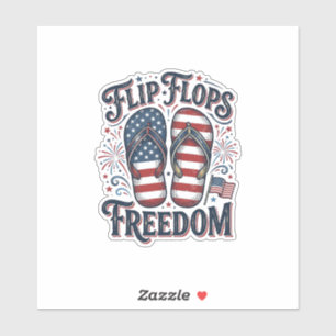 Flip Flops Freiheit Patriotisches Sommer-Shirt Des Aufkleber