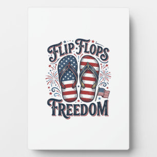 Flip Flops Freiheit Patriotisches Sommer-Shirt Des Fotoplatte