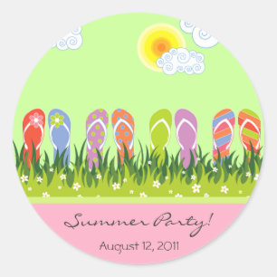 Flip Flops Fun im Sun Summer Party Aufkleber