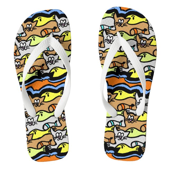 Flip Flops für Grafikkatzen und Cartoon (Fußbett)